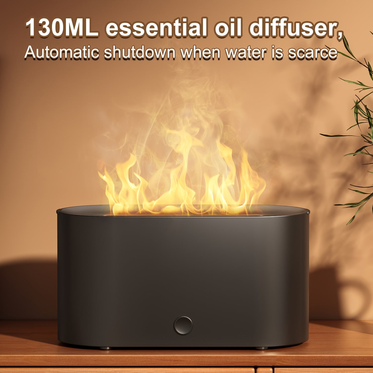 6 Colors Simulated Flame Humidifier, Simulated Flame Shape Smoke Design, Use in The Bedroom at Night, Essential Oils Can Be Added As an Air Aromatherapy Diffuser, Suitable for Home, Office, Gift, Atmosphere Light, Halloween,